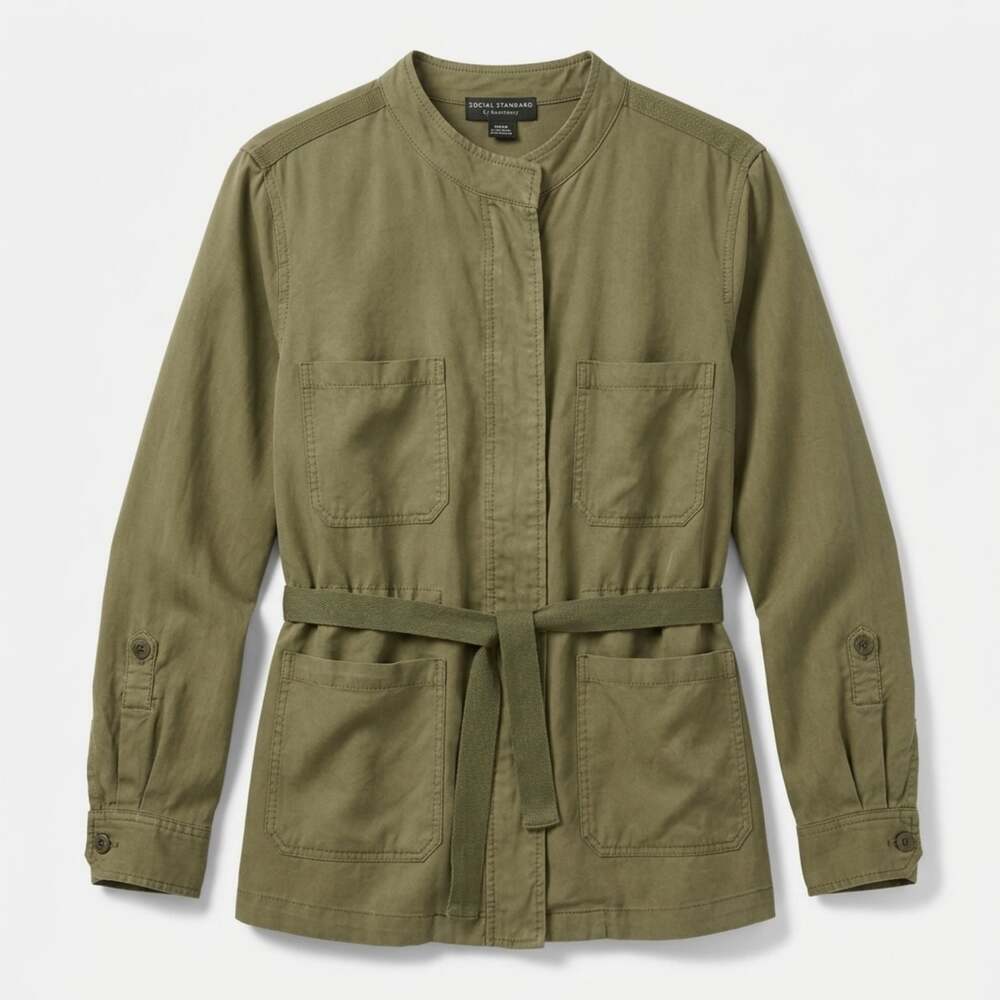 Social Standard by Sanctuary Olive Green Utility Jacket XXL - Picture 2 of 5